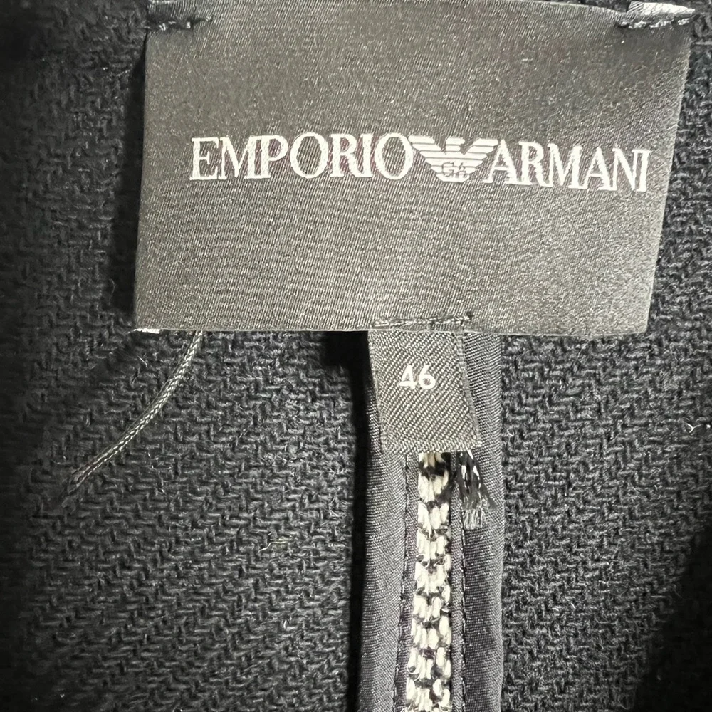 Authentic Emporio‎ Armani Herringbone Double-Breasted Long Belted Coat Size EU46 - Picture 8 of 15
